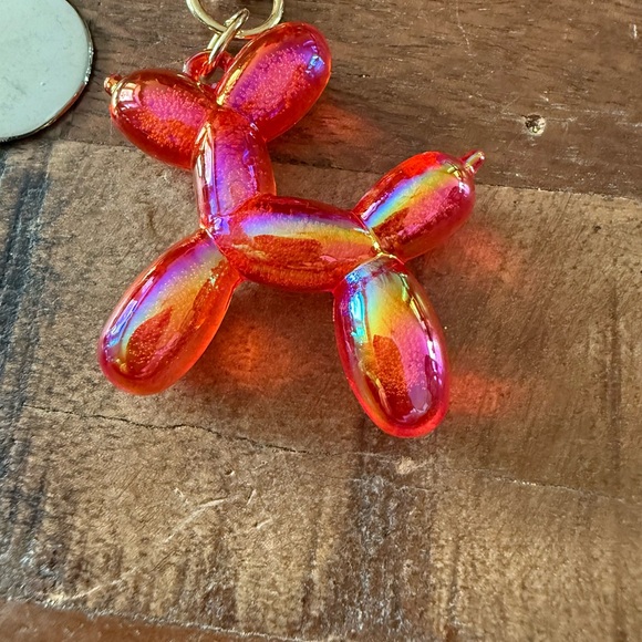 Balloon Dog Bag Charms Set - Silver and Red - Picture 2 of 3